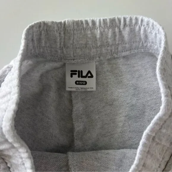 Fila girls size medium 10/12 shorts Gray Grey Pink Logo - Picture 4 of 5